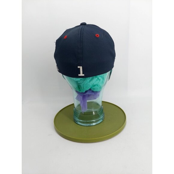 D-Series Baseball Cap With Embroidered Red "R" Logo Navy Blue With Gray Undervis - Picture 3 of 5